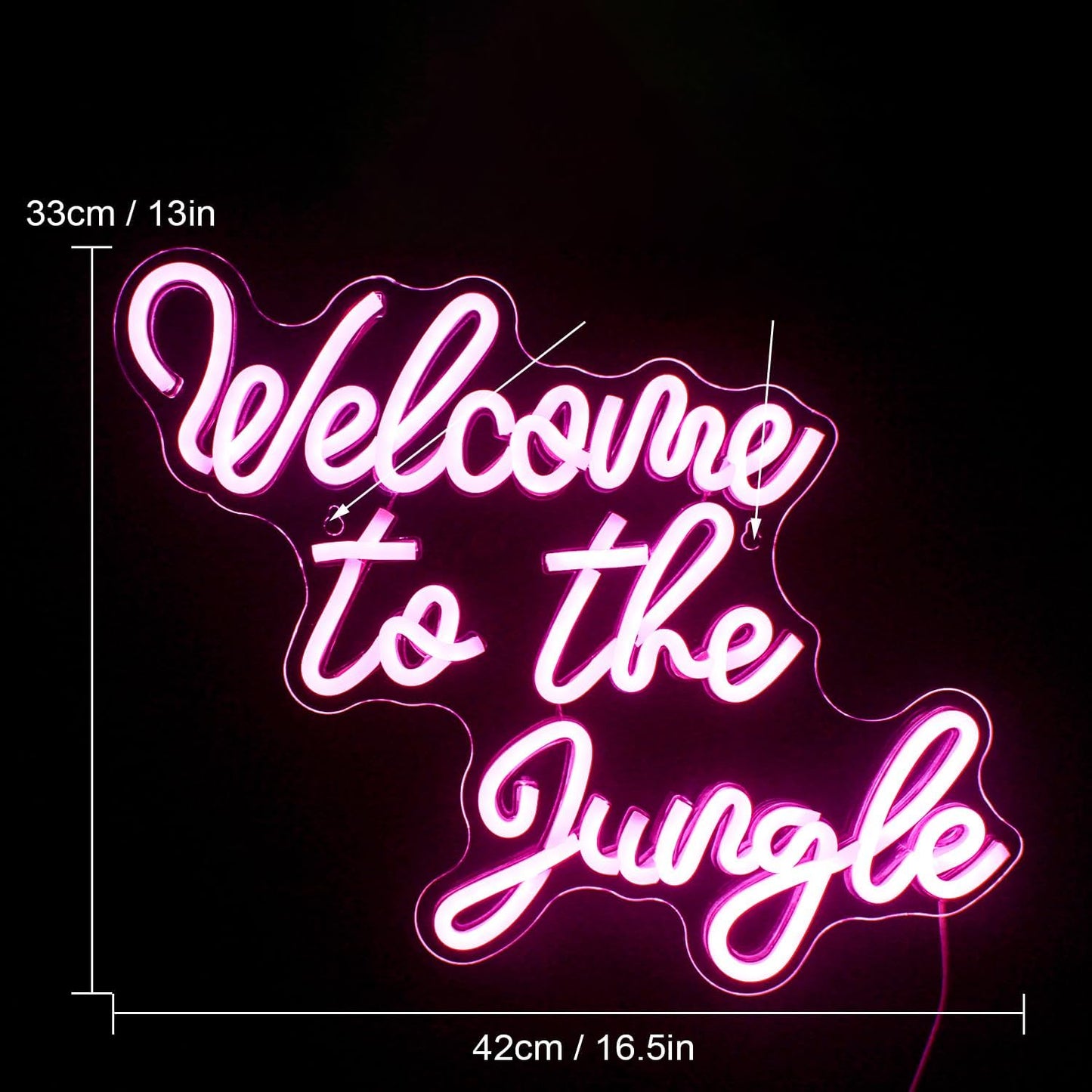 Welcome to the Jungle Neon Sign Jungle Decor Green Led Word Neon Light Signs for Wall Decor Usb Letter Light Up Sign for Garden Home Entryway Front Porch Party Gift