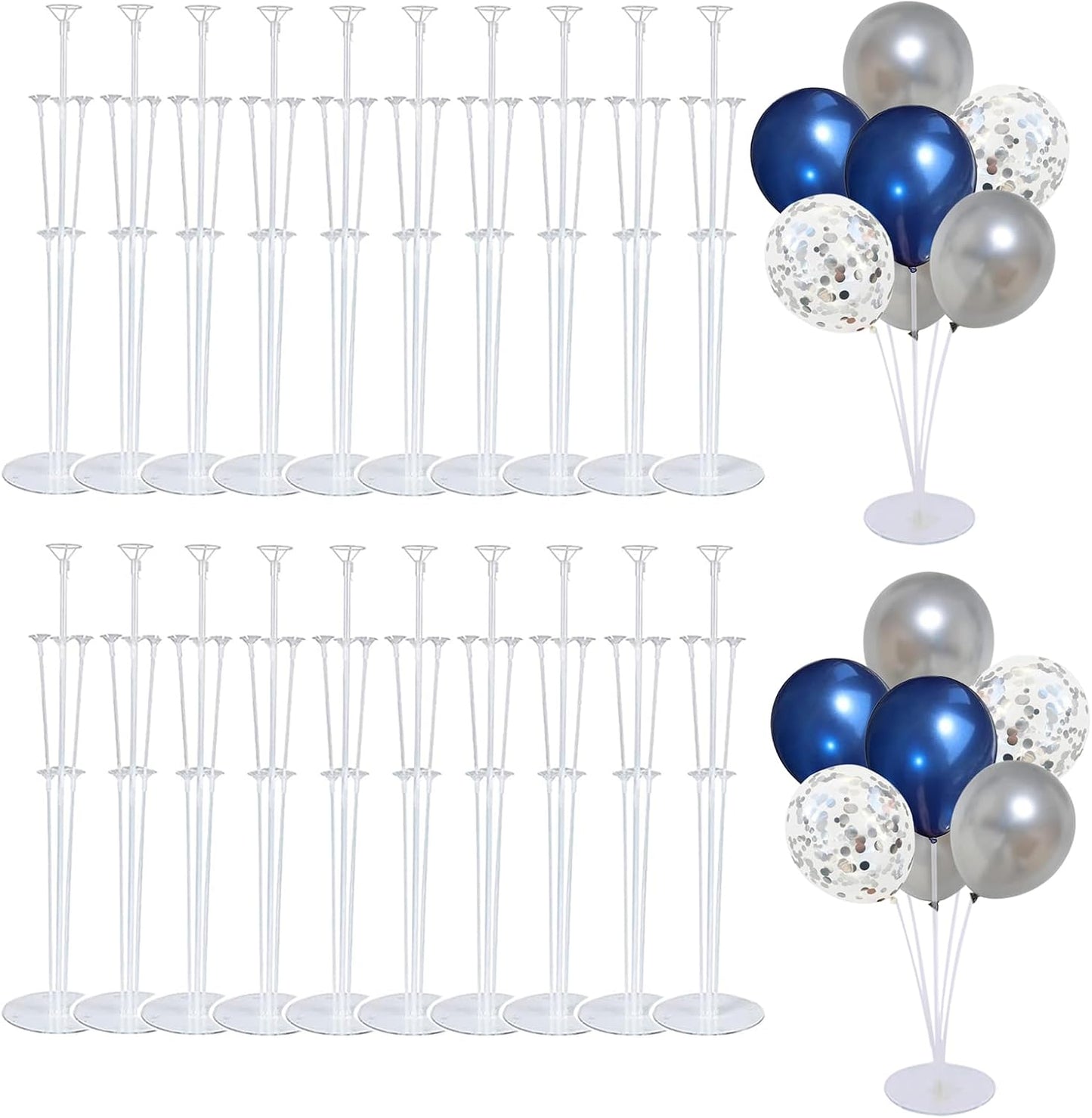 Balloon Stand Kit For Table - 10 Sets Balloon Sticks with Base For Birthday Graduation Party Decorations