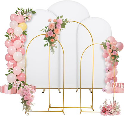 3-Piece Arch Cover Bundle – 7.2FT, 6.6FT & 6FT Stretch Spandex Backdrop Set – Wedding, Birthday & Photo Booth Arch Covers for Every Event