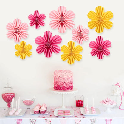 Easy Joy Paper Leaves Decorations for Wall Paper Fans Classroom Decoration Leaves Backdrop Decor Wall Decor,Set of 9