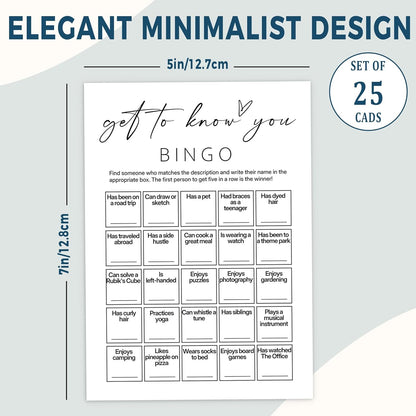 Team Building Games for Work Adults – Find Someone Who Bingo Game, 25 Unique Human Bingo Cards 5x7 Inch, Ice Breaker & Office Games for Parties, Meetings & Events - A05