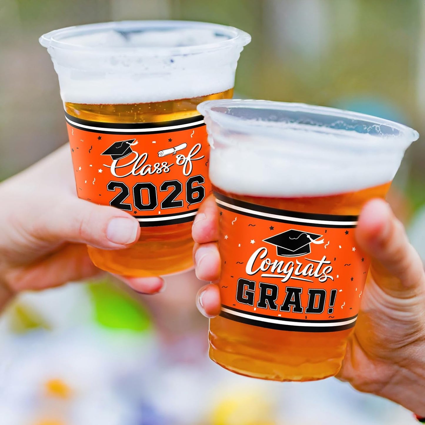 Gatherfun Graduation Decorations 2026-100 Pcs 16oz Blue Graduation Plastic Cups for Grad Party | Sturdy & Durable Drinkware for Grad Festivities | Essential Grad Party Supplies & Decorations