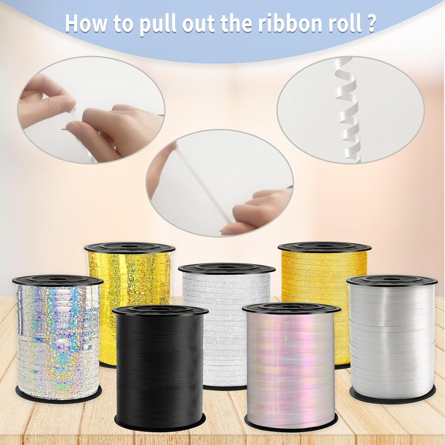 White Curling Ribbon, 500 Yard White Ribbon, Curling Ribbon, 1/5" Ribbon Curling for Present Wrapping, Balloon Ribbon, Birthday, Party, Festival, Florist Flowers Decoratio, Art Craft
