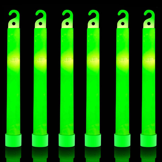 32 Ultra Bright 6 Inch Large Green Halloween Glowsticks - Chem Lights Sticks with 12 Hour Duration - Camping Glowsticks, Emergency Glow Stick For Storms Blackouts - Glowsticks for Parties Activities