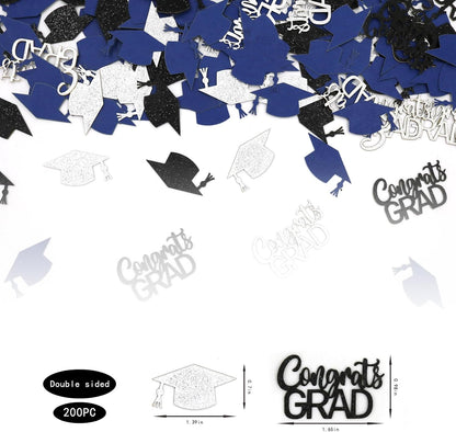 200PC Gold Graduation Confetti Class of 2026 Congrats Grad Confetti for Table Grad Cap Scatters for Graduation party decorations 2026