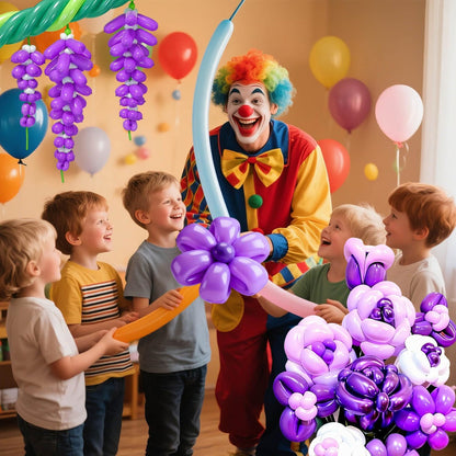 260 Clear Long Balloons for Animals, Thickening Skinny Latex Twisting for Arch Modeling Magic Clown Birthday Wedding Party Decorations 100pcs