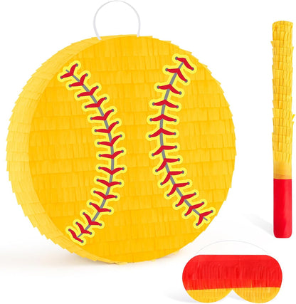 Hooqict Mexican Pinata with Blindfold and Bat Stick Party Pinata for Fiesta Carnival Cinco de Mayo Decorations Kids Adults Mexican Party Games Birthday Party Supplies