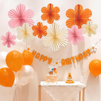 Easy Joy Paper Leaves Decorations for Wall Paper Fans Classroom Decoration Leaves Backdrop Decor Wall Decor,Set of 9