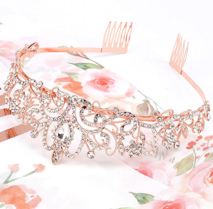 COCIDE Birthday Queen Sash & Rhinestone Tiara Set Gold Happy Birthday Crowns for Women Party Decoration Kit Rhinestone Headband for Women Glitter Crystal Hair Accessories for Cake Topper