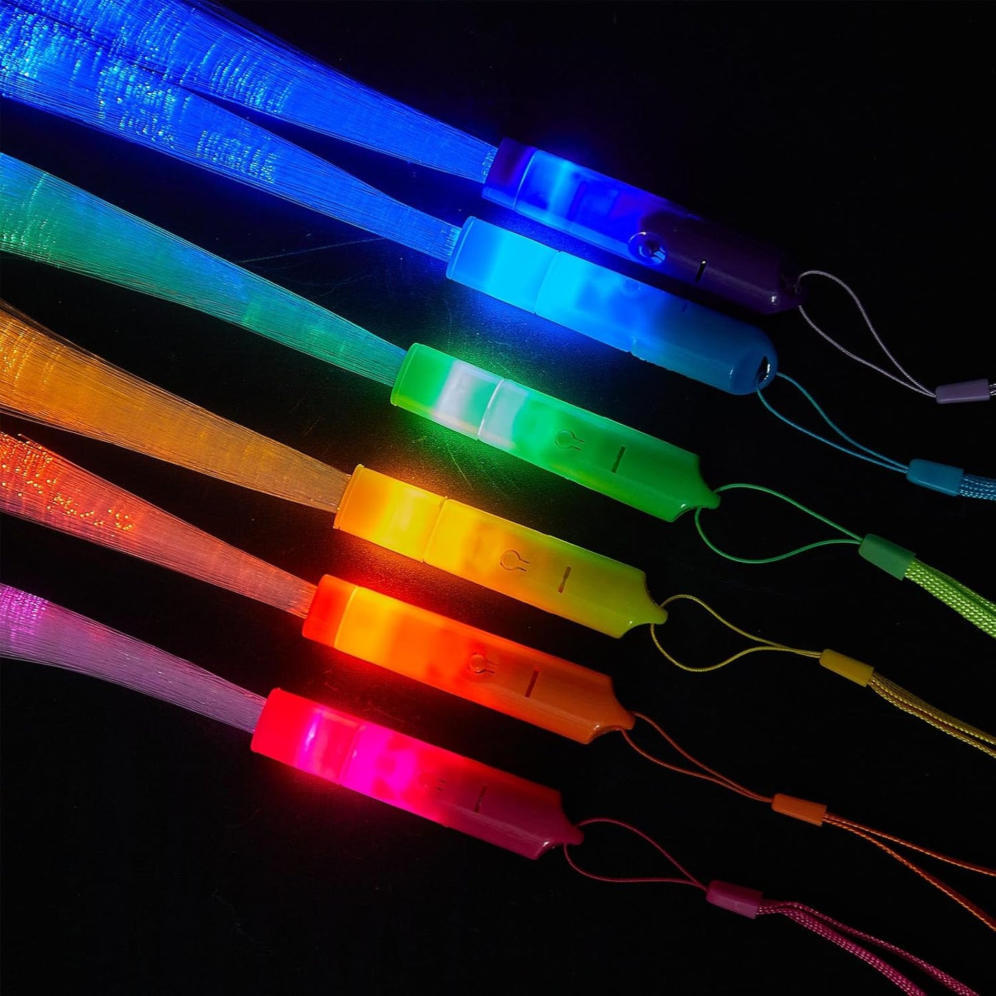 Zhanmai 24 Pieces Upgraded Glow Fiber Wands Sticks K-pop Concert LED Light Fiber Optic Wands LED Flashing Glow Sticks Bulk for Wedding Party Favors(Mixing Color)