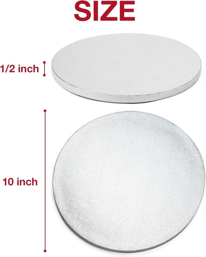 12 inches White Cake Box with Cake Board, 1/2 inch Thick Silver Cake Drum Set, Square Bakery Box with Window Lid and Cake Board Combo, Disposable Container for Bakery (12x12x8“)