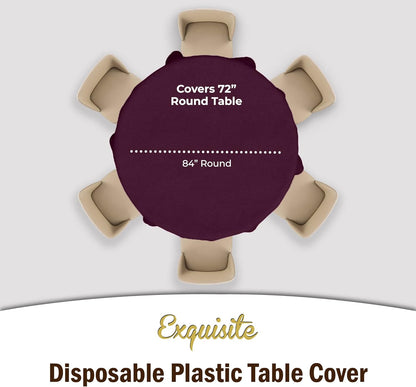 12-Pack Premium Plastic Tablecloth 54in. x 108in. Rectangle Table Cover - Dark Blue - Colors A