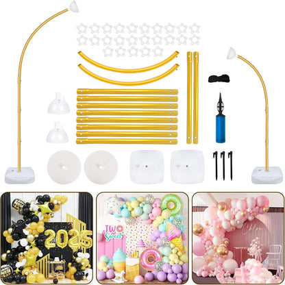 AerWo Balloon Arch Kit with Balloon Pump Electric, 8.2FT & 5FT Half Balloon Arch Stand with Base, Free Bending Balloon Stand Kit for Wedding Birthday Party Baby Shower Graduation Decorations