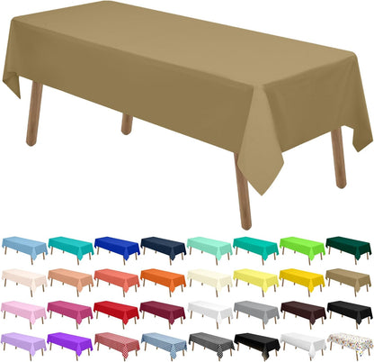 PARTY ULYJA White Plastic Tablecloths 2 Pack Disposable Table Covers 54 x 108 Inch Bridal Shower PEVA Vinyl Table Cloths for Picnic Birthday Wedding Banquet Parties 8 ft Rectangle Table Use