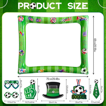 Hawaiian Photo Booth Props & Inflatable Frame, 30Pcs Luau Photobooth Props with Large Inflatable Inflatable Selfie Picture Frame for Summer Tropical Aloha Luau Party Selfie Supplies