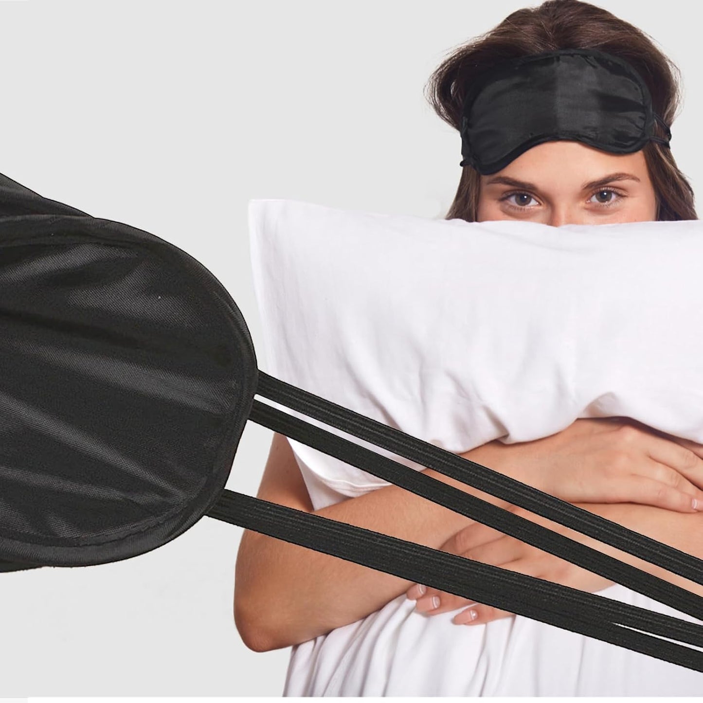6 Pack Blindfold Eye Mask Cover Sleep Mask for Party Games Travel Sleep Team Build Party Supply with Adjustable Strap for Women Men Kids, Black