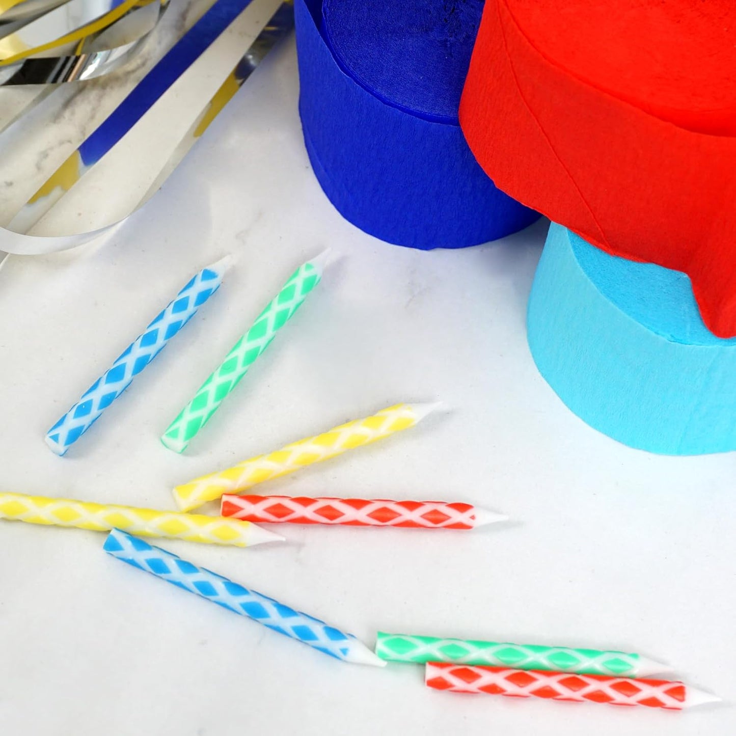 72-Count Birthday Candles Multicolored Spiral, Birthday Candles for Cake, Cupcake Candles, Party Celebration