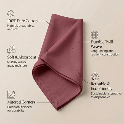 ACCENTHOME Natural Cotton Linen Napkin Set of 12 18x18 inch Dinner Napkins - Washable Soft Premium Hotel Quality Reusable Hemmed Edges Napkins Perfect Table Linens for Family Dinners, Weddings