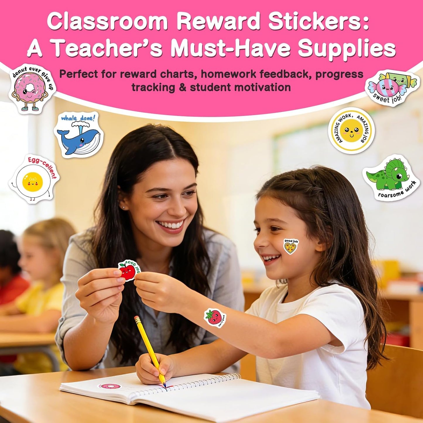 200Pcs Water Bottle Stickers for Kids Teens, Waterproof Vinyl Stickers, Stickers for Kids Classroom Decor, Teacher Supplies & Classroom Must Haves