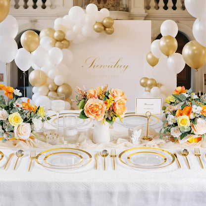 Supernal 360pcs Silver Plastic Cutlery,Elegant Plastic Silverware,Silver Hammed Silverware,Disposable Flatware,Include 120 Forks,120 Knvies,120 Spoons,Perfect for Birthday,Party,Wedding