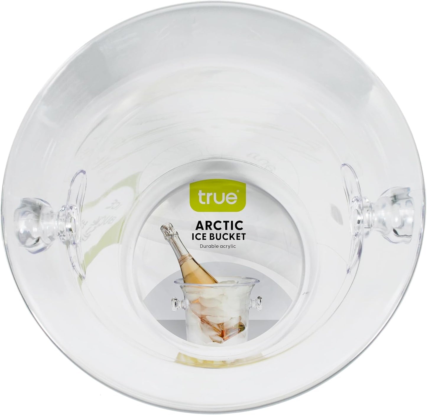 True Clear Acrylic Ice Bucket with Handles, 3-Liter Capacity, Durable Wine and Champagne Bucket, Perfect Ice Buckets for Parties, BBQs, Weddings, Picnics, Holidays, Outdoors, 8.75" x 8.25", Set of 1