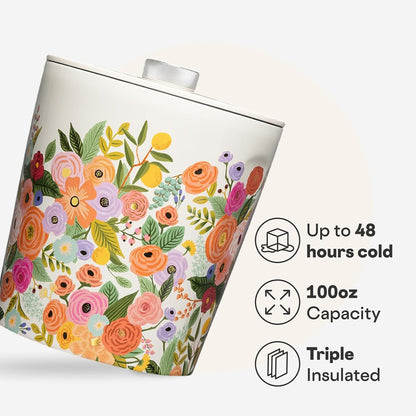 Corkcicle Insulated Ice Bucket with Lid - Stainless Steel - Summer Gift - 100 oz - Ceramic Slate