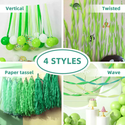 PIGETALE Crepe Paper Streamers 4 Rolls 328ft, Pack of Unique 3 Purple and White Party Streamer for Birthday Wedding Ceremony Baby Shower Party Decorations DIY Supplies Art Crafts (1.8Inch x 82Ft/Roll)