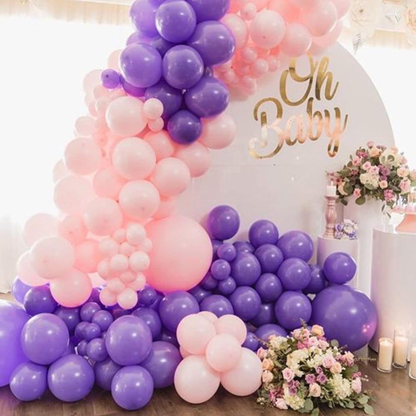 110pcs Black Balloon 12 inch, Black Latex Balloons for Birthday Party Baby Shower Wedding(with 2 Ribbons). - Colors B