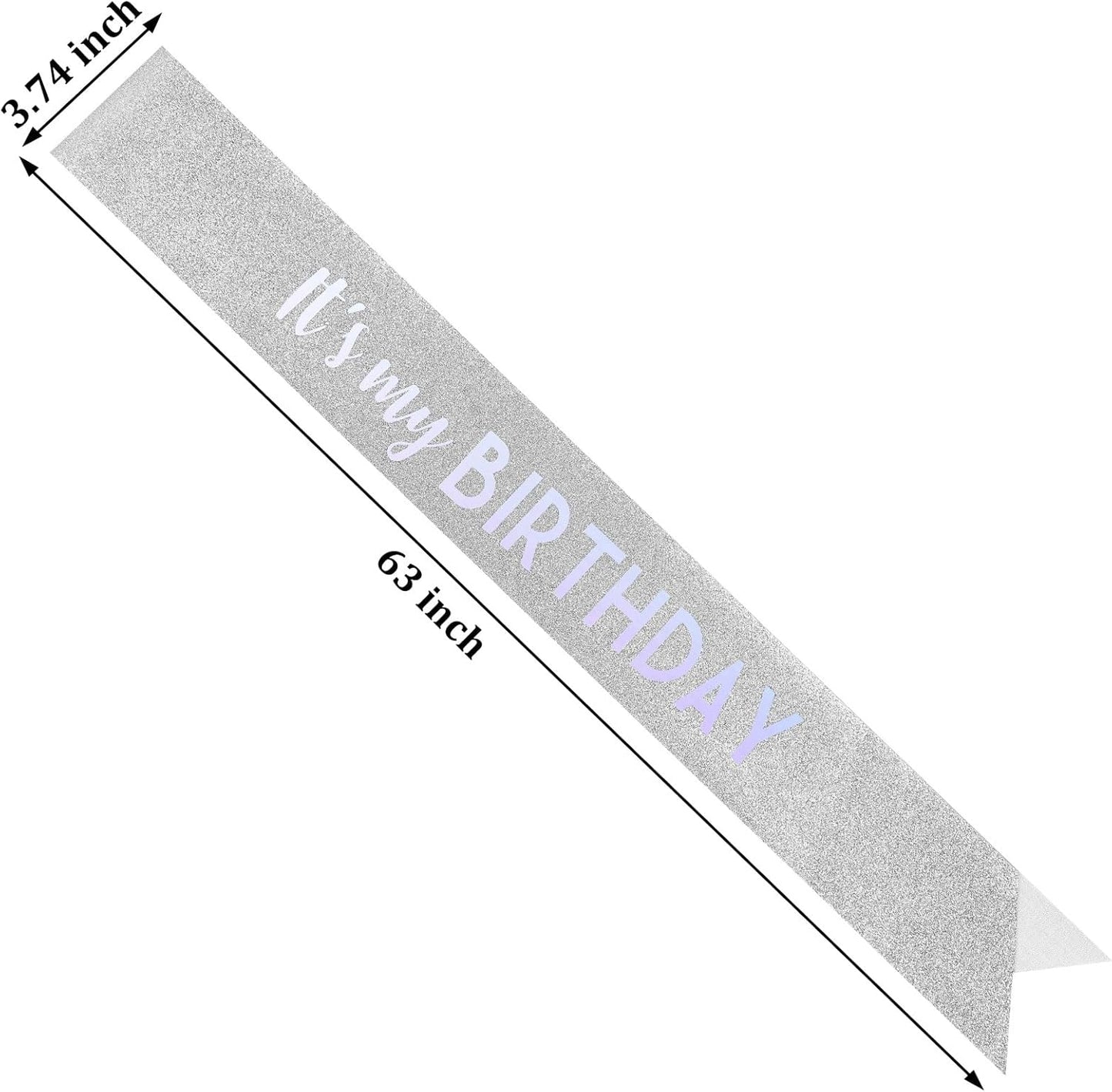 It's My Birthday Sash Black Glitter Sash with Hot Pink Foil Happy Birthday Decorations for Women Girls Men Boys Black Party Decorations