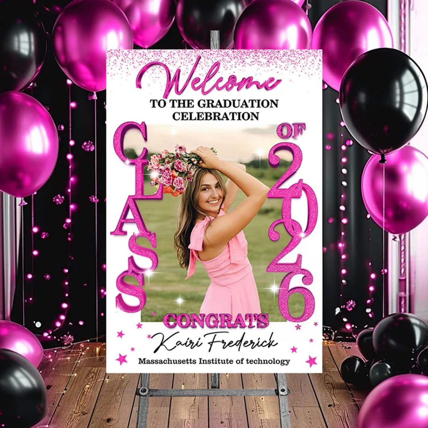 Graduation Party Welcome Sign, Photo Graduation Poster, Graduation Decorations, Grad Party Sign, Grad Welcome Sign, Graduation gift for best friend, Graduation gift for daughter, sister, brother - 1