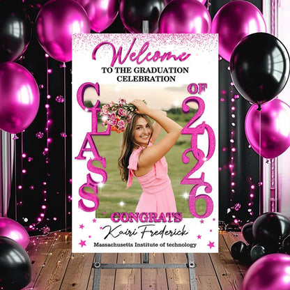 Graduation Party Welcome Sign, Photo Graduation Poster, Graduation Decorations, Grad Party Sign, Grad Welcome Sign, Graduation gift for best friend, Graduation gift for daughter, sister, brother - 1