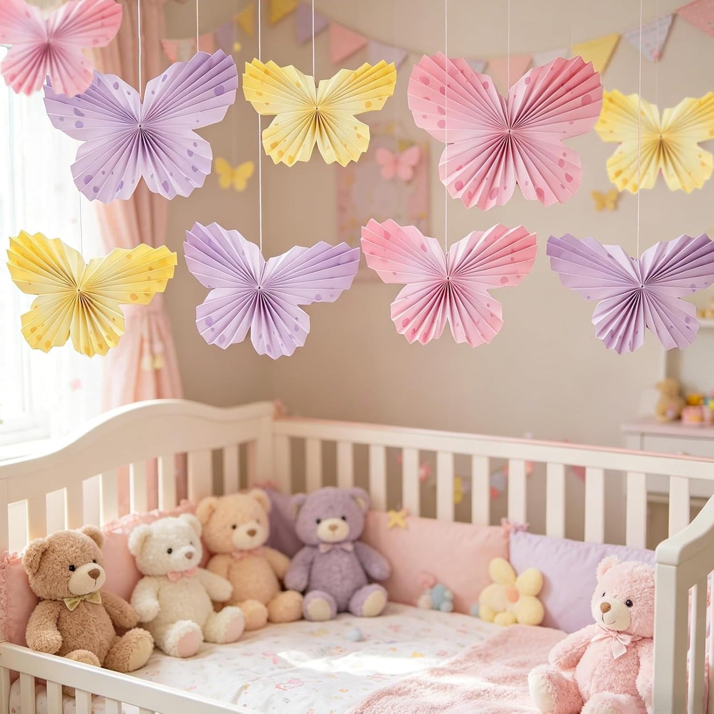Easy Joy Paper Leaves Decorations for Wall Paper Fans Classroom Decoration Leaves Backdrop Decor Wall Decor,Set of 9