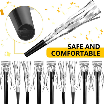 Skylety 48 Pcs Noise Makers Glitter Noise Makers Metallic Fringed Party Blowers Noisemakers Horns for Adults Birthday Graduation Sporting Events 2026 New Years Party Favor Supplies (Gold)