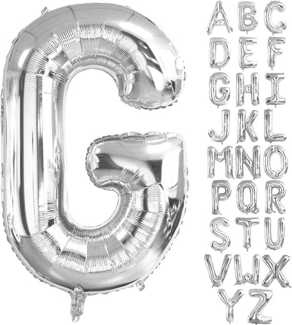 Lovoir 40 Inch Large Silver Letter M Balloons Big Size Jumbo Mylar Foil Helium Balloon for Birthday Party Celebration Decorations Alphabet Silver M