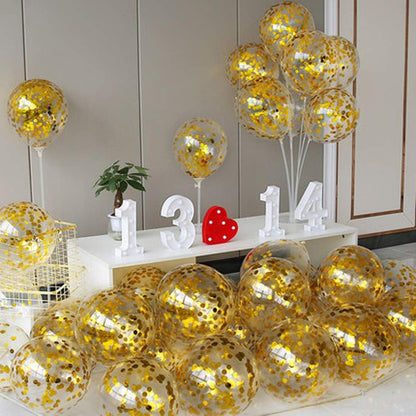 Party Balloons 12inch 50 Pcs Latex Confetti Balloons Birthday Balloons Party Decoration Wedding Baby Shower Christmas Party-Confetti Silver