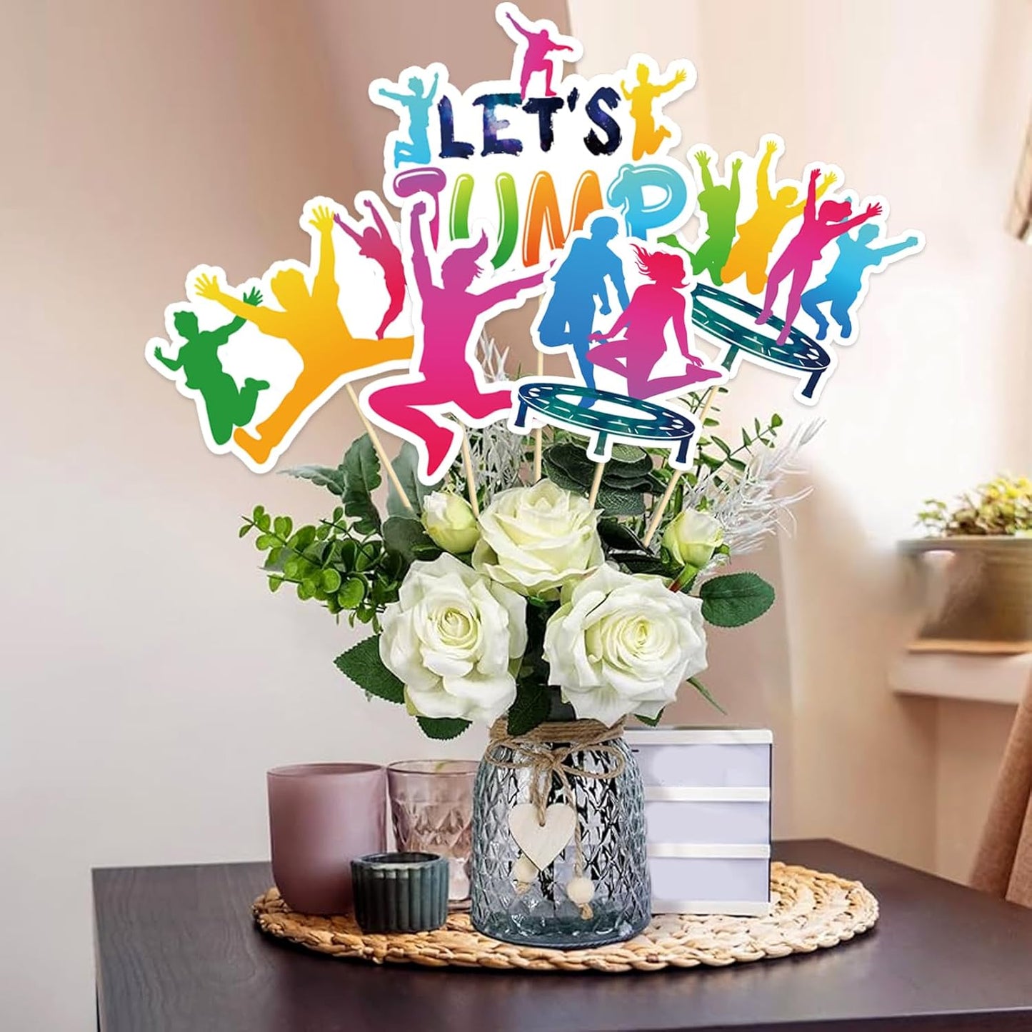 Beautiful Butterfly Centerpiece Sticks - Floral Baby Shower or Birthday Table Toppers - Butterfly Themed Gender Reveal Bridal Shower Party Decoration- Set of 15
