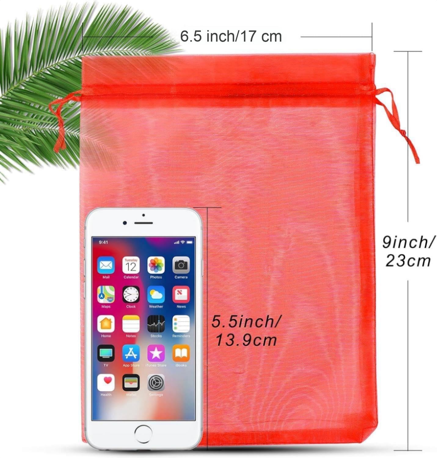 ANZNKU 50PCS Organza Bags 6x9 Large White Gift Bags for Candy Goodie Sachet Jewelry, Mesh Bag Drawstring Sheer Packaging Pouches for Wedding Favors Mother's Day Birthday Party Baby & Bridal Shower