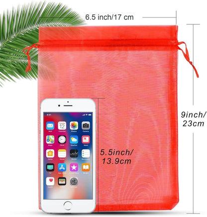 ANZNKU 50PCS Organza Bags 6x9 Large White Gift Bags for Candy Goodie Sachet Jewelry, Mesh Bag Drawstring Sheer Packaging Pouches for Wedding Favors Mother's Day Birthday Party Baby & Bridal Shower