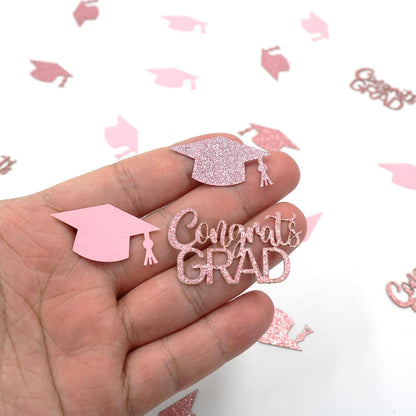 200PC Gold Graduation Confetti Class of 2026 Congrats Grad Confetti for Table Grad Cap Scatters for Graduation party decorations 2026