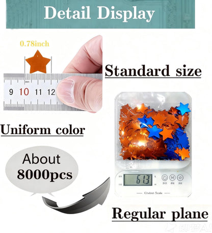 Rainbow Star Metallic Foil Confetti 8000 Pcs Shiny Star Table Confetti for Fill Balloon Wedding Graduation Party Decorations,60g of pack
