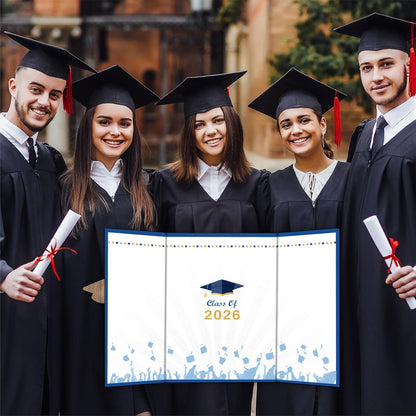 DYIRBIIY 18"X12" Graduation Signature Board - Class of 2026 - Grad Guest Book Alternative for College & High School Students, Congrats Graduate Gift, Party Favors & Decors(Blue) - A10