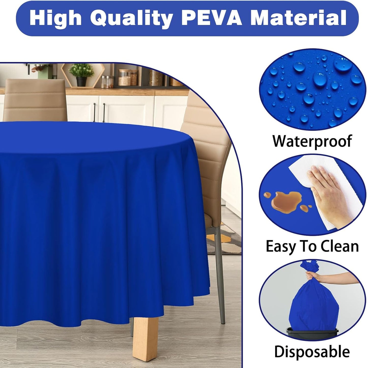 Kopokita 2PCS Black Plastic Tablecloths 54 x 108 Inch, Disposable Table Cloths Rectangle Party Table Covers