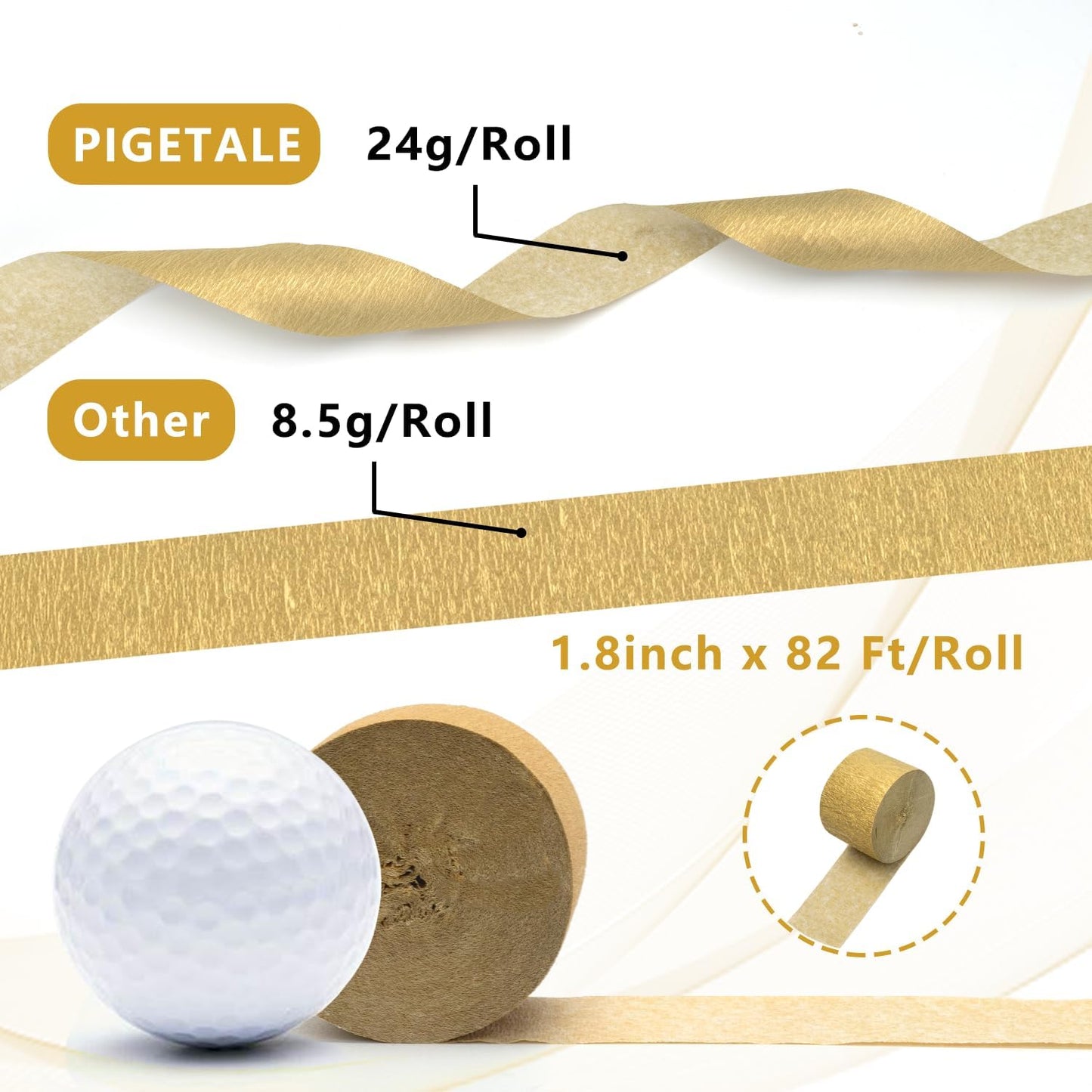 PIGETALE Crepe Paper Streamers 4 Rolls 328ft, Pack of Unique 3 Purple and White Party Streamer for Birthday Wedding Ceremony Baby Shower Party Decorations DIY Supplies Art Crafts (1.8Inch x 82Ft/Roll)