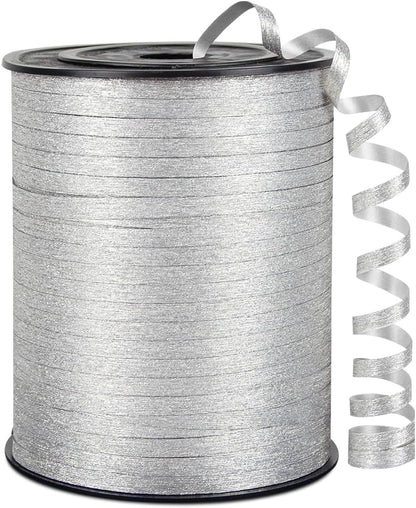 KMER LIFE White Crimped Curling Ribbon, 1/5" Wide x 500 Yards Christmas Curling Ribbons for Gift Wrapping, Party Decoration, Balloon String, Crafting, Balloon Ribbons for Florist Flower (1 Roll)