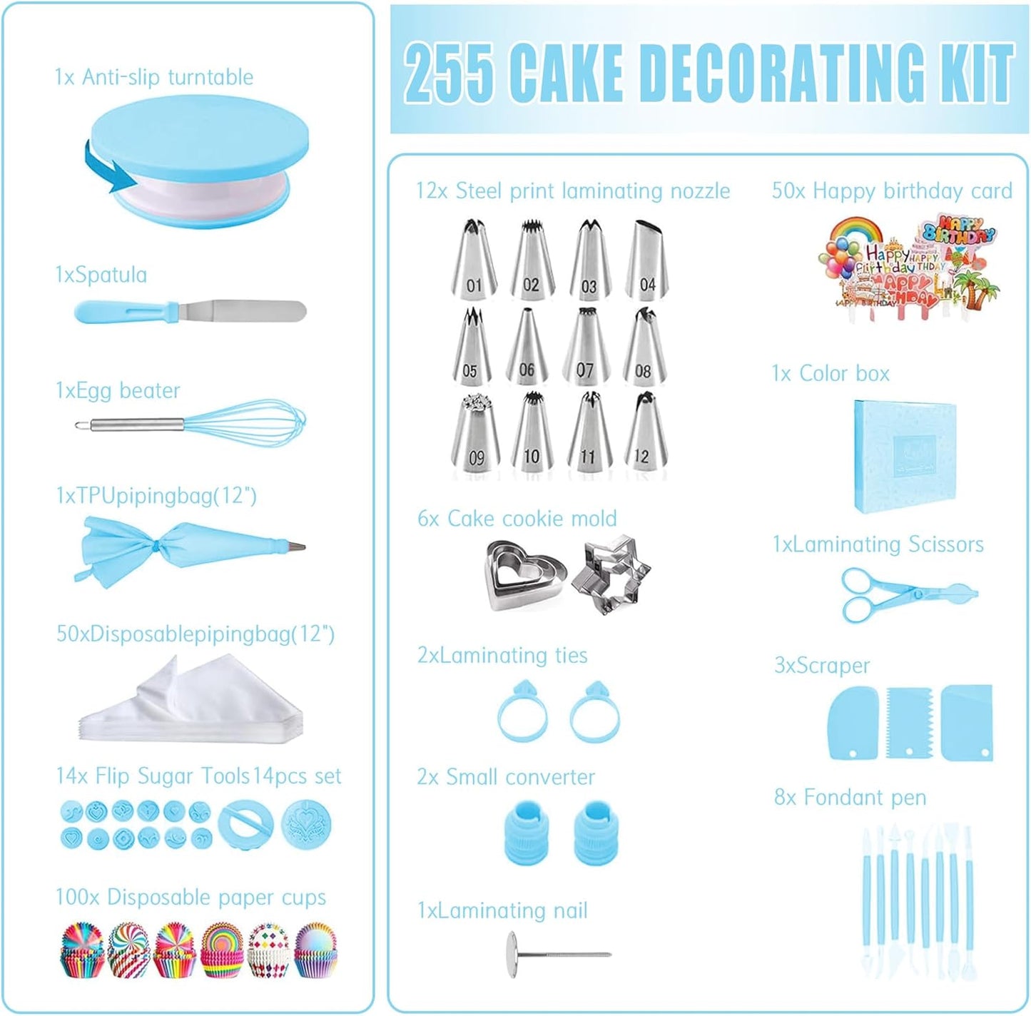 66Pcs Piping Bags and Tips Set, Cake Decorating Tools Supplies, Stainless Steel frosting tips with Reusable Pastry Bag, Cake Decorating Tips Set for DIY Pastry Dough, Cookie, Cupcake, Cake (Pink)