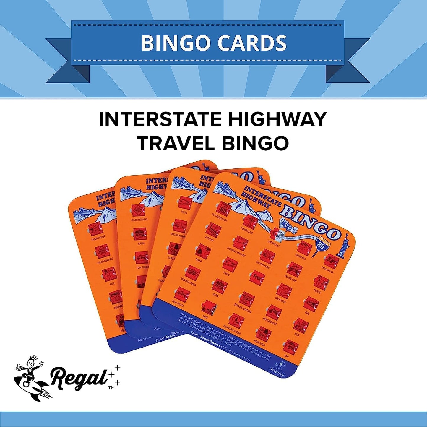 Regal Games Finger-Tip Shutter Bingo Cards with Sliding Windows - Auto Bingo Game Set - Assorted Travel Game for Adults & Kids - Reusable, No Chips & Daubers Needed - 4 Packs - Green