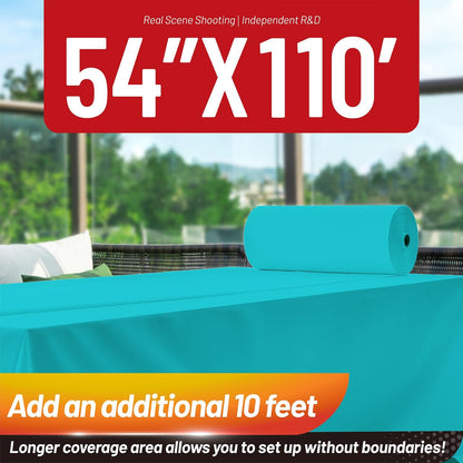 Plastic Table Cloth, 310 Ft X 54 in Disposable Tablecloth White Plastic Tablecloth with Any Cut Sliding Cutters Premium Table Cover Roll for Picnics, Parties, Birthdays, Weddings