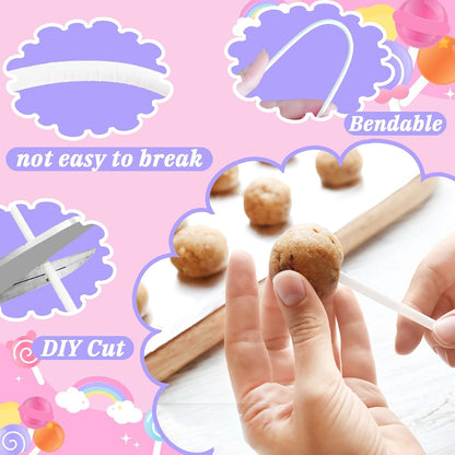 100 Count 6 Inch White Lollipop Sticks,Paper Cake Pop Stick,Sucker Treat Sticks for Chocolate Cookies Donut Packaging Wedding Party Cupcake Toppers Supplies 3.5mm