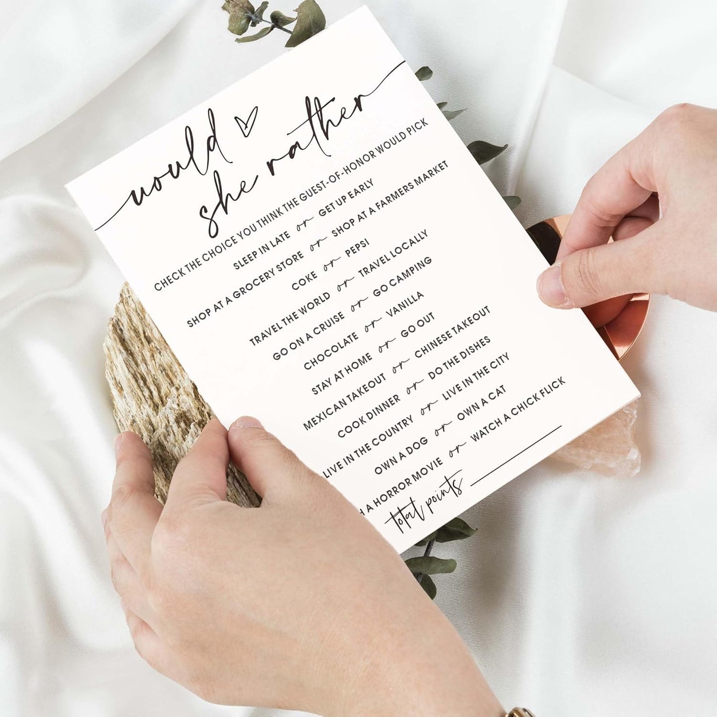 Bridal Shower Bingo, What Will The Bride to Be Receive, 25Pcs Bridal Bingo Game Cards, Engagement Party Games for Guests, Minimalist White Wedding Party Supplies - A18