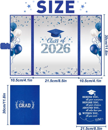 QIYANPAX Graduation Guest Book 2026, Blue and Gold Graduation Decorations Class of 2026, Graduation Signature Book, Congrats Grad Guest Book Alternative, Unique Graduation Gifts